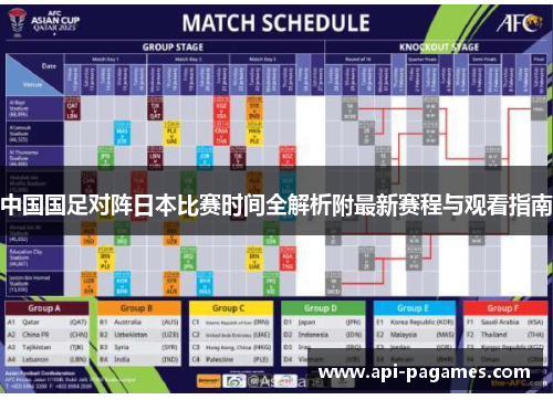 中国国足对阵日本比赛时间全解析附最新赛程与观看指南